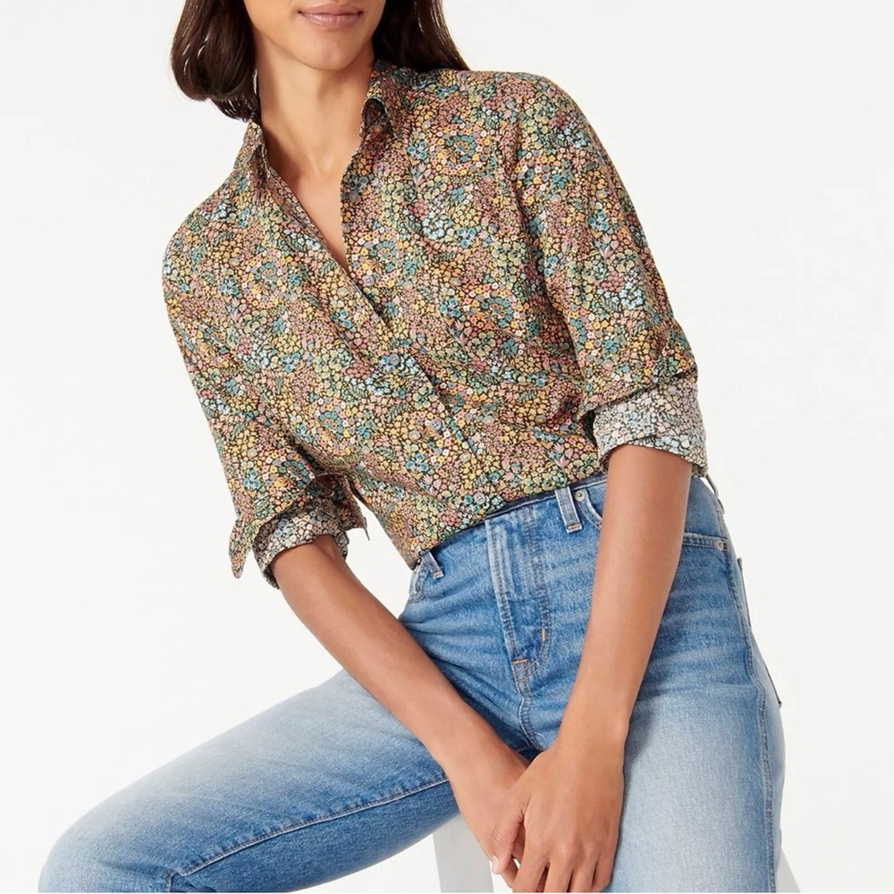 Jcrew Floral‎ Button-Up Blouse